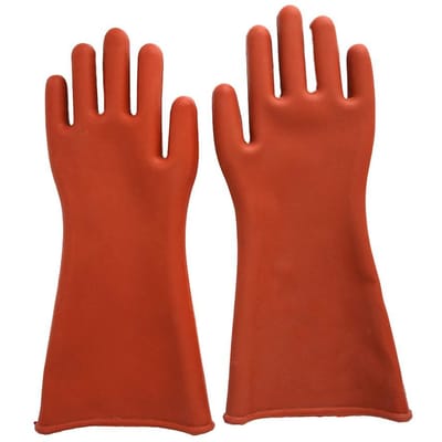 Gants isolants de sécurité haute tension 12 kV en caoutchouc pour travaux électriques