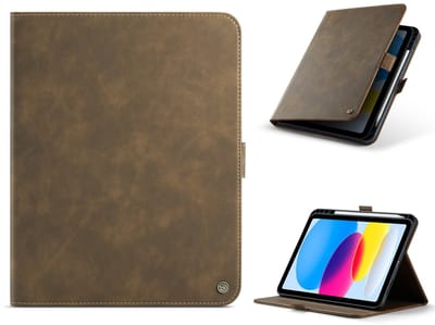 Solidenz Hoes - Geschikt voor iPad 9 / iPad 8 / iPad 7 - Urban Book - Bruin