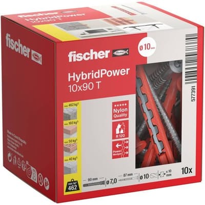 Fischer 577391 HybridPower Pluggenset 90 mm 10 stuk(s)