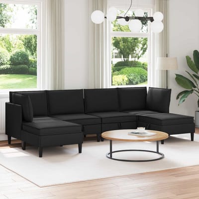 vidaXL - Woonkamer - Meubelset - 6 - st - Zwart - Stof