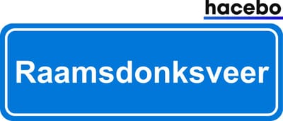 Hacebo - Plaatsnaam Sticker - 29x10 CM - Raamsdonksveer sticker - Verkeersborden sticker - grappige cadeaus - Raamsdonksveer