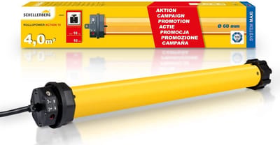 Schellenberg 20223 Rolluikmotor, aandrijving voor stalen buisassen van 60 mm, mechanische eindschakelaar, voor oppervlakken tot 4 m², SW 60, rolluikaandrijving