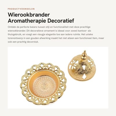 Dailygoods- Wierookbrander Toren Ontwerp - Wierook Houder - Aromatherapie - Decoratie - Gewicht 37-40 gram - Hoogte 6,3 cm - Diameter 7 cm - Wierookhouder