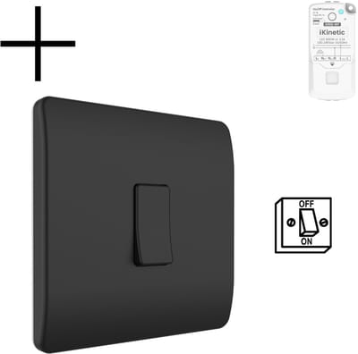 Draadloze Wandschakelaar | Wifi | Bediening via app | Schroefmontage | Aan Uit functie | Compatibel met Alexa | Zwart