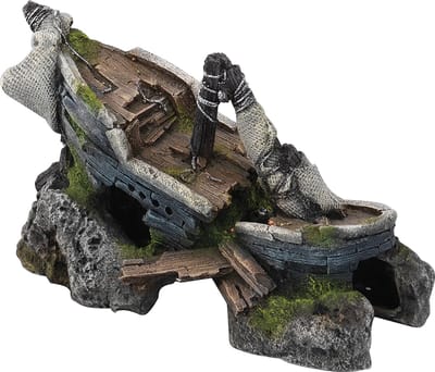 Aqua Della - Aquariumdecoratie - Vissen - Gezonken Schip 1 20x10,5x12,5cm - 1st