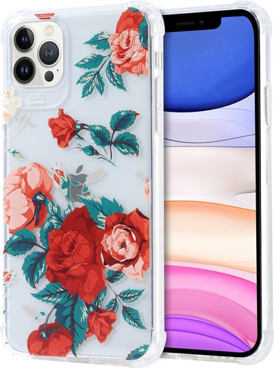 Siliconen Hoesje met bloemenprint Geschikt voor iPhone 11 Pro Max Rozen – Transparant