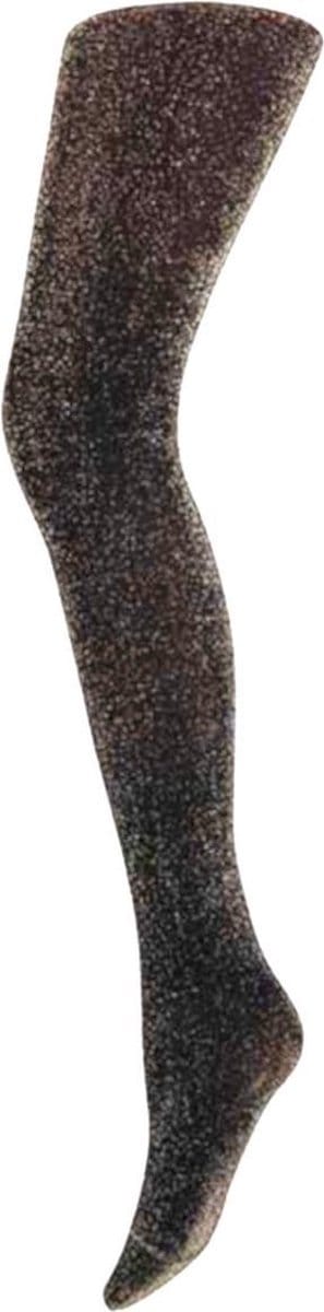 Glitter panty zwart met lurex glitters kleur: goud maat: XXL met tussenstuk