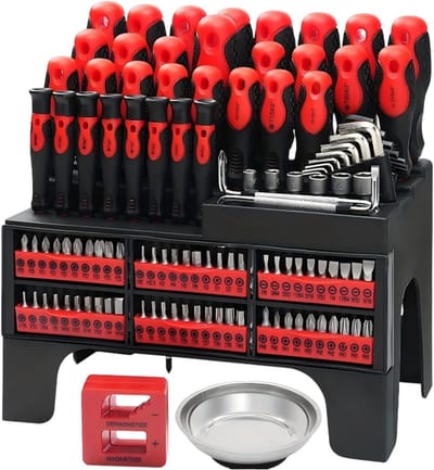 Schroevendraaier Set - Precisie Gereedschap - Elektronica Reparatie - Magnetische Tips - 118 Delig - Rood