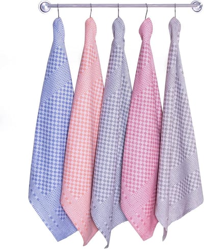 Famanu - Set van 10 bruine katoenen theedoeken 50x70 cm, 220 g/m², hoog absorberend