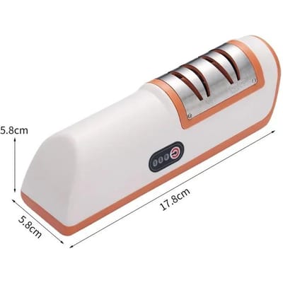 Elektrische Messenslijper Multifunctioneel Automatisch Professioneel Keukenmessenslijper Keuken Wetsteen Huishoudelijke Slijper 17.8X5.8cm white