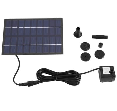 Zeynomax - Solar Fountain Pump - Waterpomp voor Vogelbad - Zonne-energie - Zwart - Tuin Decoratie - Ideaal voor Vijvers - 200 L/h