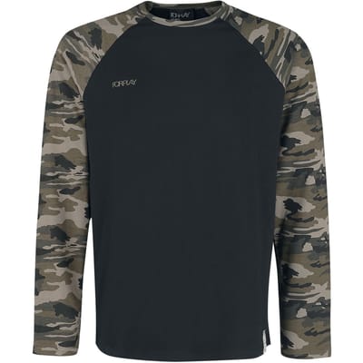 Forplay Shirt met lange mouwen - Jerry - M tot 3XL - voor Mannen - camouflage-zwart