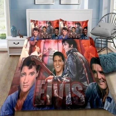 P-Presley Dekbedovertrek Retro E-Elvis Beddengoed Set Dekbed Beddengoed Set Dekbedovertrek Kussensloop King Queen Twin Maat Jongens Meisjes Volwassenen 100x135cm-2pcs