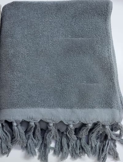 Lantara Hamamdoek met badstof - Grijs - 90x190cm