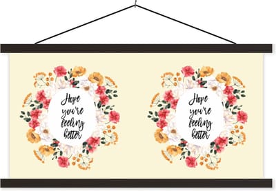 Posterhanger incl. Poster 60x30 cm - Schoolplaat - Beterschap - Spreuken - Planten - Hope - Textielposter - Zwarte latten