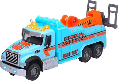 Speelgoed Sleepwagen - Grote Vrachtwagen - Kinderspel - Metaal - 12.5 centimeter - Blauw Grijs