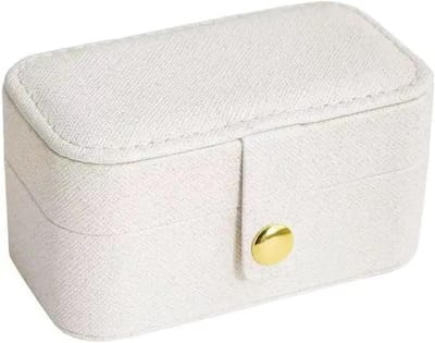 Draagbare Sieradendoos - Reisetui Organizer - Sieraden Opbergen - Met Verwijderbare Sleuf - 10x10x10 mm - Wit