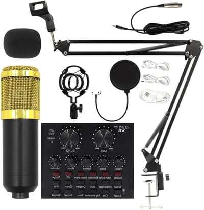 Opname Microfoon - Audio Kit - Live Streamen - Cardioïde Pick-up - 465 cm - Goud