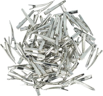 Haarsoires DIY Haarspeld Alligatorspeldjes 4,5cm – Gebogen – Metaal – Zilver – Set van 100 - Onderdelen - Zelf Sieraden & Haaraccessoires Maken