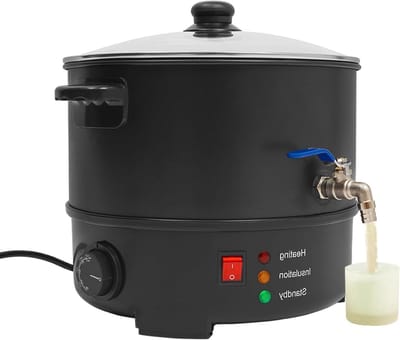 Wasmelter - Smeltkroes - Kaarsen maken - Snelle voorverwarming - 8 liter - Zwart