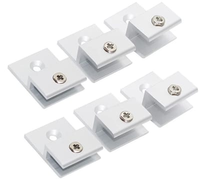 Dailygoods- Glazen Klemmen H-vorm - 6 Stuks - Aluminiumlegering - Zilver - Draagvermogen 3-12mm - Corrosiebestendig - Glasklem