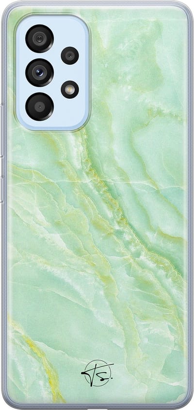 Hoesje geschikt voor Samsung Galaxy A53 - Marmer Limegroen - Soft Case - TPU - Marmer - Groen - Mooie Telefoonhoesjes