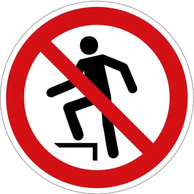 Niet op staan verbodsbord - P019 | gecoat dibond materiaal | 10 cm