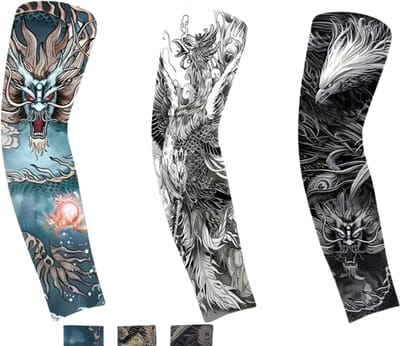 Nivard Tattoo Sleeve - Voor Volwassenen - Mouw - Tatoeage - Arm Warmer - Zonbescherming - UV Beschermend - 3 Paar