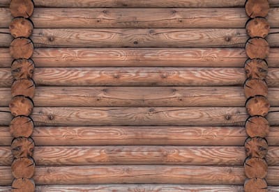 Fotobehang Log Wood Wall | XL - 208cm x 146cm | 130g/m2 Vlies