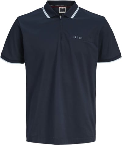 Jack & Jones Fusion Branding Zip Polo Heren (plussize) - Maat XXL