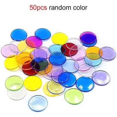 50 100200 Stuks 19 Mm Plastic Chips Diy Tokens Kleur Transparante Bordspel Munten Bingo Accessoires Les Spel Munten Tmz