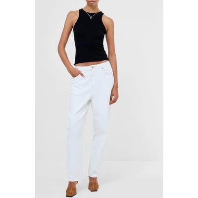 French Connection Loren Twill Barrel Leg Denim Arctic White Maat: 10 | Straight Jeans Outlet | Dames | Wit