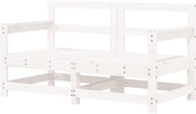 Houten Hoekbank - Modulaire Bank - Buiten Zitten - Massief Grenenhout - 62 x 66 x 705 cm - Wit