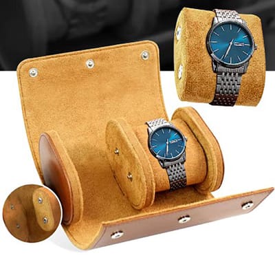 Actie4you® - Horloge Reisetui - Horloge Etui - Horloge Doos - Horloge opbergdoos – Voor 2 horloges - Bruin
