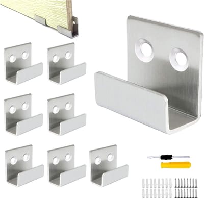 8 Stuks Zware Wandhaken van RVS voor Badkamer, Keuken en Kleding - Inclusief 16 Schroeven en 16 Expansietubes