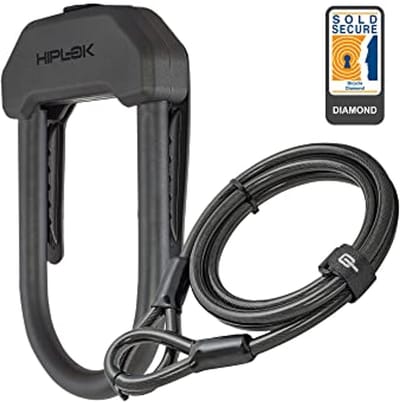 Beugel- en Kabelslot voor Fiets, D-lock Ontwerp, Lichtgewicht en Compact, Veiligheidsniveau: Sold Secure Gold
