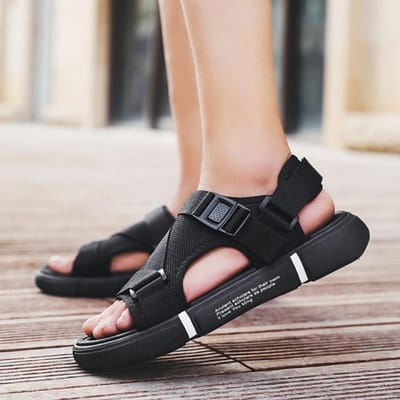 Casual Heren Sandalen Zomerschoenen Sandaal Heren Sandalen Outdoor Ademend Comfort Instapper Plus Size Open Schoenen 39 zwart