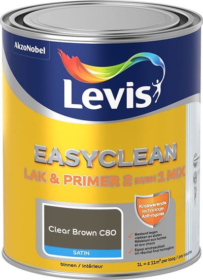 Levis - Easyclean Lak & Primer 2-In-1 Mix - Clear Brown C80 - Mengverf - 1 L