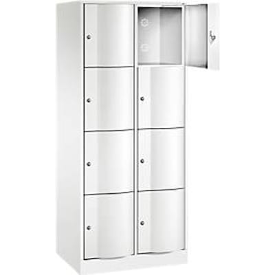 C+P Resisto lockerkast, 2 vakken, 8 vakken, B 772 x D 540 x H 1950 mm, verkeerswit