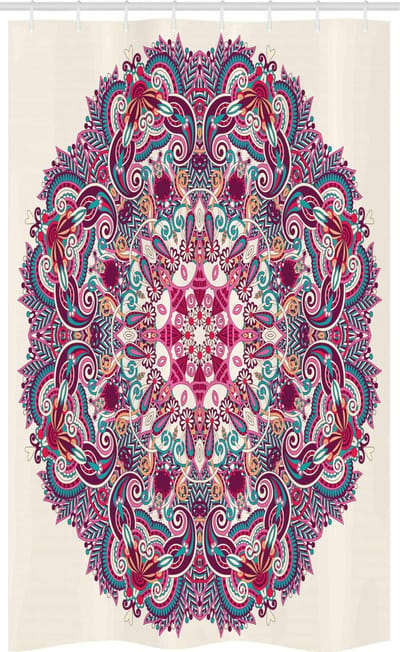 ABAKUHAUS Mandala douchegordijn – 120x180 cm – Polyester – veelkleurig