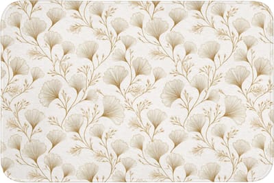 Badmat 90x60 cm - Antislip - Ginkgo - Takken - Goud - Badmatten voor badkamer - Badkamermat - Douchemat - Badkamer mat