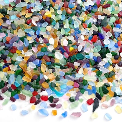 450g Kleurige Matte Glazen Steentjes voor Aquariums, Vazen, DIY Klussen en Huisdecoratie, 8~13mm