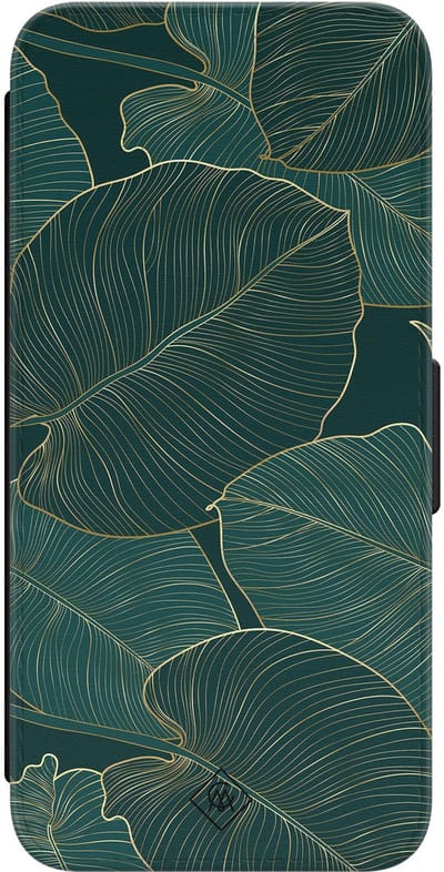 Casimoda® bookcase - Geschikt voor Samsung Galaxy S24 - Hoesje met pasjeshouder - Monstera Leaves - Groen - Kunstleer