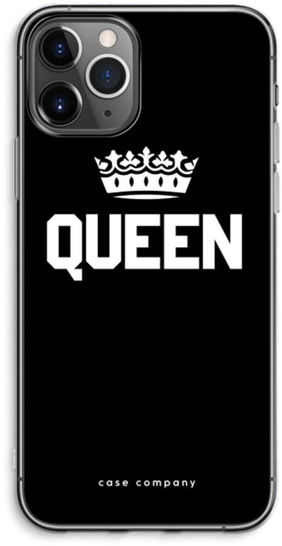 Case Company® - Hoesje geschikt voor iPhone 11 Pro Max hoesje - Queen zwart - Soft Cover Telefoonhoesje - Bescherming aan alle Kanten en Schermrand