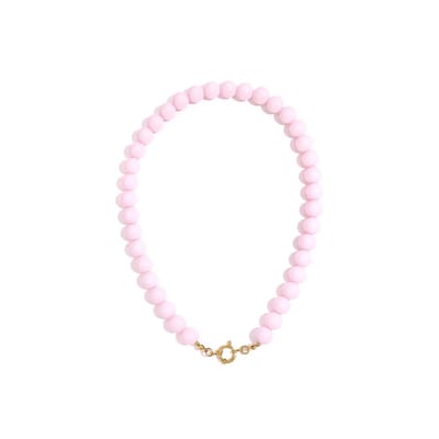 Beady Babe Charm Ketting | Acryl & RVS (verkleurt niet) Roze | Snelle levering | Yehwang | Beste cadeau voor haar |