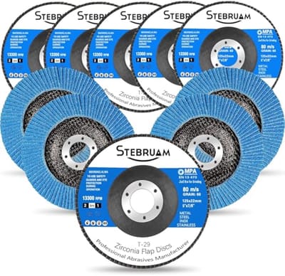 125 mm Lamellenslijpschijven - 10 Stuks, Schuurschijven voor Accu Haakse Slijper, Korrel 40/60/80/120