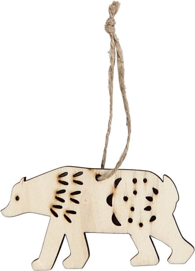 Creotime Houten Ijsbeer 4,5 Cm Blank 4 Stuks