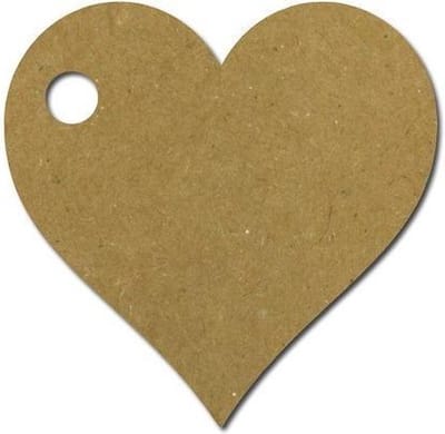 Meyco Hobby - 10 Cadeau Kaartjes met touw - Kraft Hartje