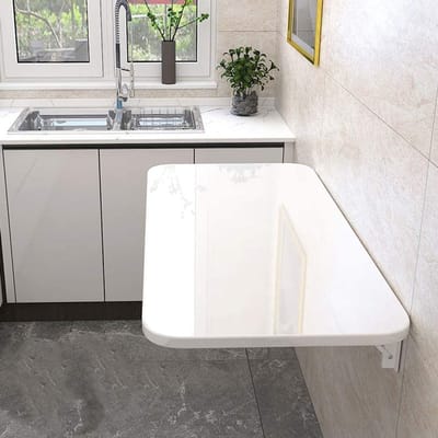 Inklapbare Wandtafel Wit 70x50cm - Opvouwbare Tafel voor Keuken, Balkon of Werkplek