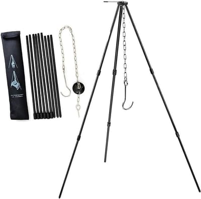 Verstelbare Hangende Camping Tripod voor Buiten Koken, Opvouwbare Hanger met Opbergtas, Barbecue Grill en Vuurplaats Gereedschap voor Tuin en Picknick